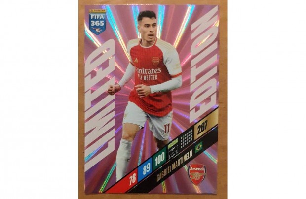 Gabriel Martinelli Arsenal Limited focis krtya Panini FIFA 365: 2024