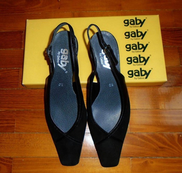 Gaby by Gabor luxus fekete velrbr szandl cmks! 40