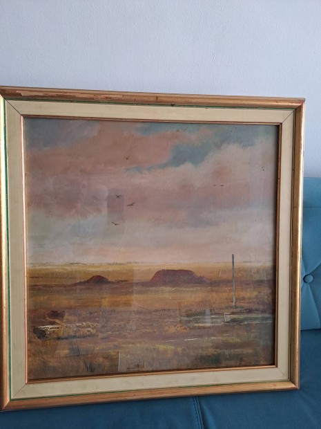 G�dor Em�l 1911-1998 Elhagyott kazlak, olajfestm�ny 