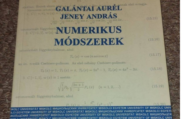 Galntai Aurl Numerikus mdszerek 1900Ft Eger