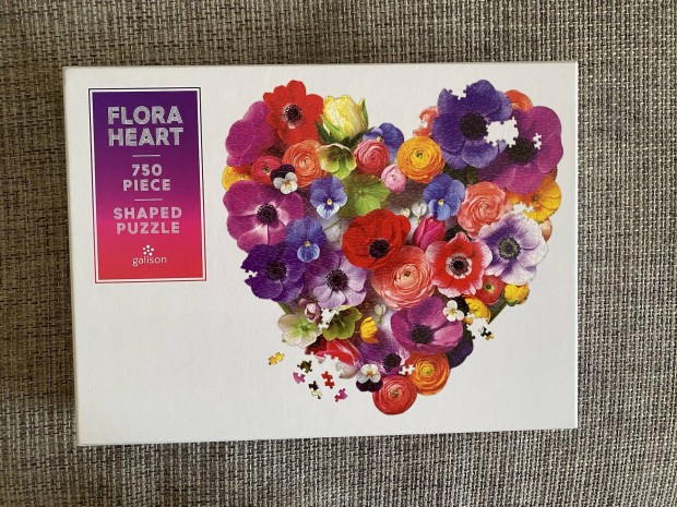 Galison Flora Heart / Virg szv alak puzzle 750 db