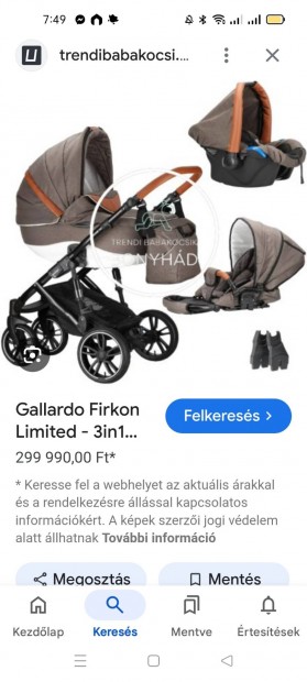 Gallardo firkon 3in1 babakocsi