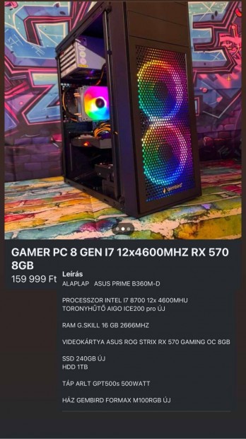 Gamer PC 8 GEN I7