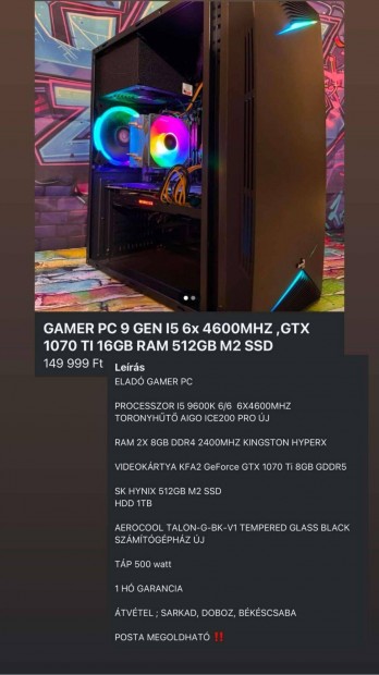 Gamer PC 9 GEN I5