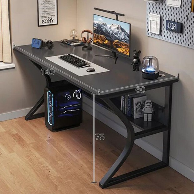 Gamer asztal minsgi rasztal fekete 140x60x75 cm OTC-B2