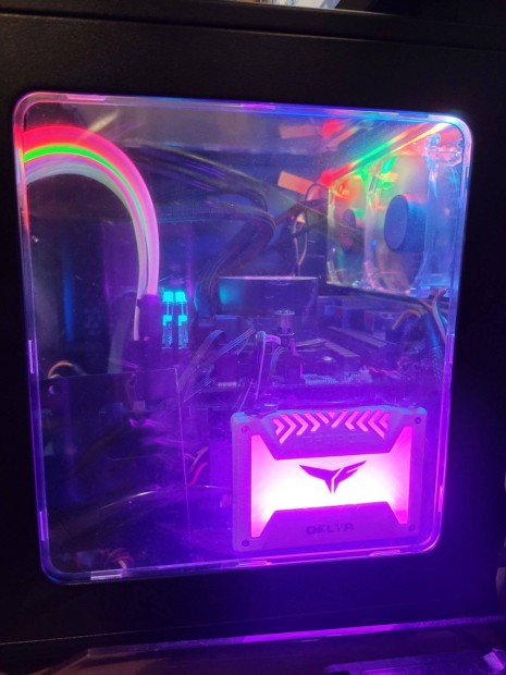 Gamer mini Itx tull RGB vilgts,,Ryzen,Amd,videokari,garis