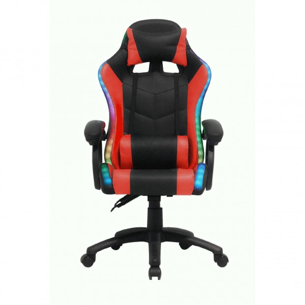 Gamer szék fekete - piros Combat RGB LED