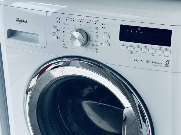 Garanciális whirlpool 9KG 1400A+++ elöltöltős mosógép