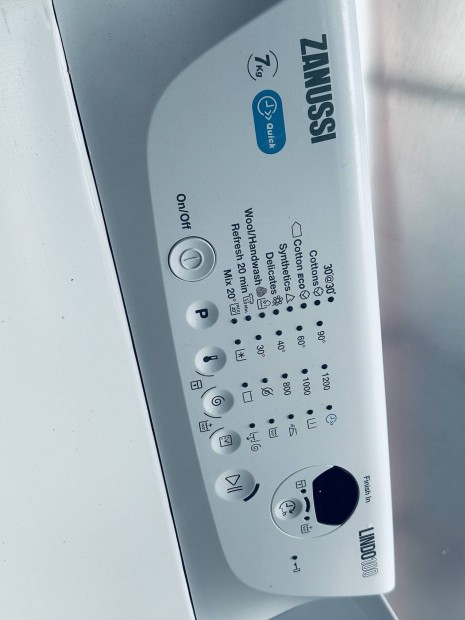 Garanciális zanussi lindo100 7kg 1200A+++ felültöltős mosógép