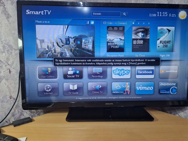 Garancival ! Philips 40PFL3208 K/12 FHD.Smart LED Tv/10cm Szmla