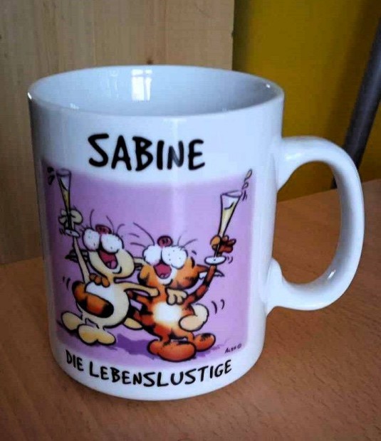 Garfield figurs porceln bgre, Szabine nvvel