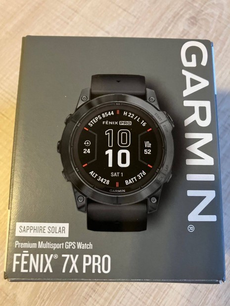 Garmin Fenix 7X Pro Sapphire Solar szrke DLC Titnium fekete szilikon