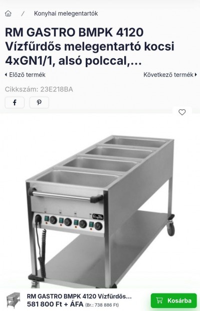 Gastro Bmpk 4120 Vzfrds megentart kocsi