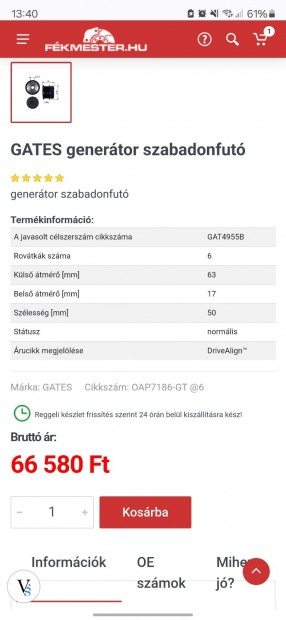 Gates Genertor szabadonfut 