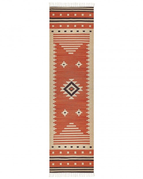 Gavar kilim pamut futsznyeg 80 x 300 (narancs-bzs-barna) 255750