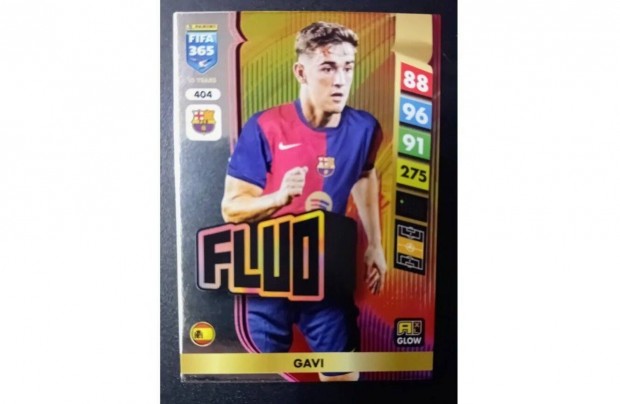 Gavi Barcelona Glow Fluo focis krtya Panini FIFA 2025