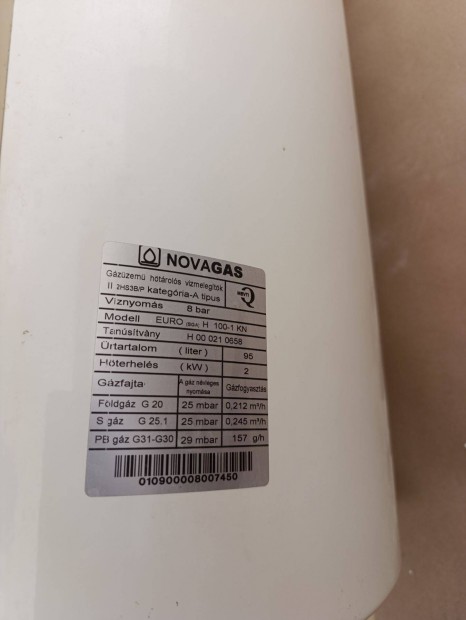Gáz bojler, 100 literes kémény nélküli