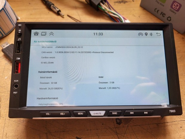 Gearlec 2din 7" fejegység (Android, wifi, gps, igo)