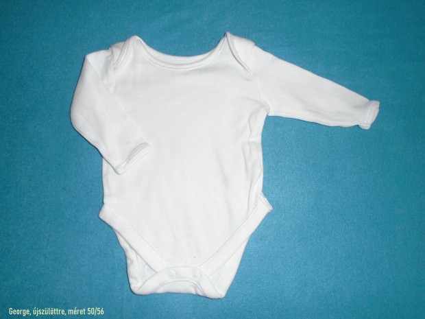 George fehér színű hosszú ujjú body újszülöttre (méret 50 / 56)