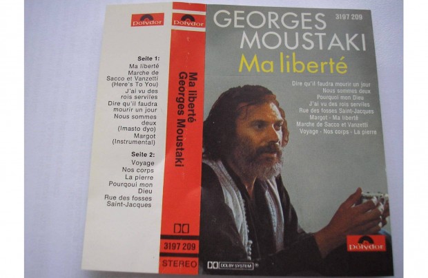 Georges Moustaki- Ma liberté , gyári műsoros kazetta ,,1971