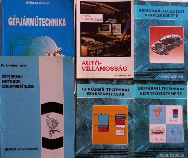 Gépjármű szakmai könyvek és tankönyvek csomag