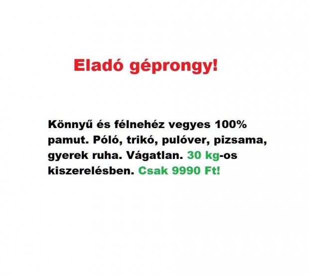 Gprongy, pamut rongy