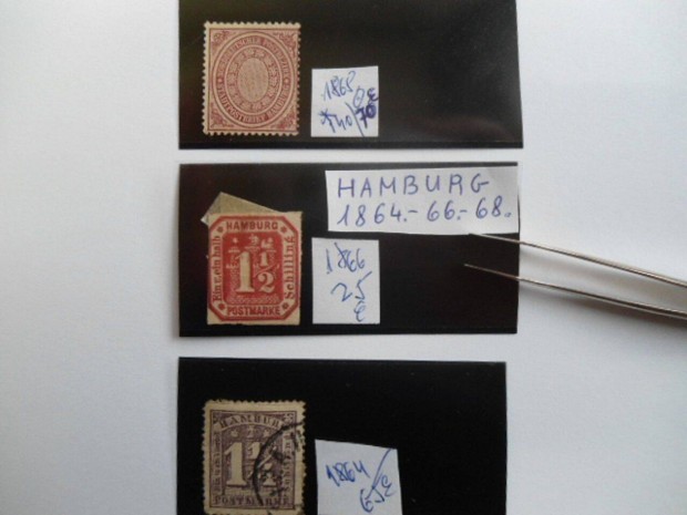 Germany.States.Hamburb.1864-66-68.-vi blyegek eladk.160 Eur