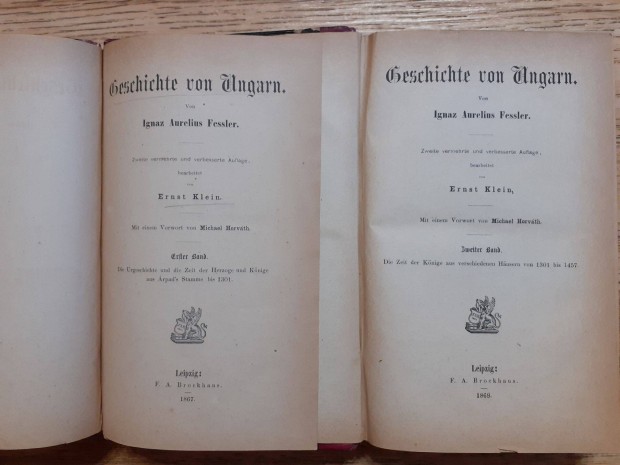 Geschichte von Ungarn I-II. (Magyarorszg trtnete, 1867 und 1869)