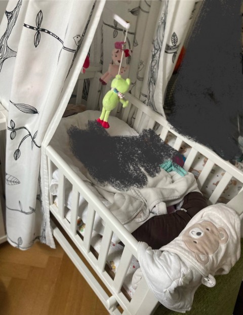 Geuther gurulós ringatható babaágy, bölcső