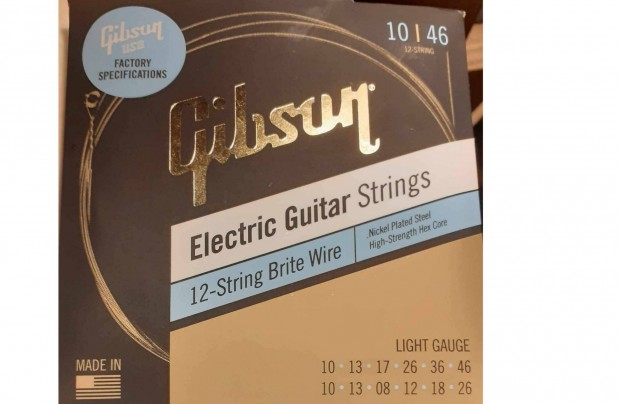 Gibson Brite Wire Electric Guitar Strings, 12-String Set