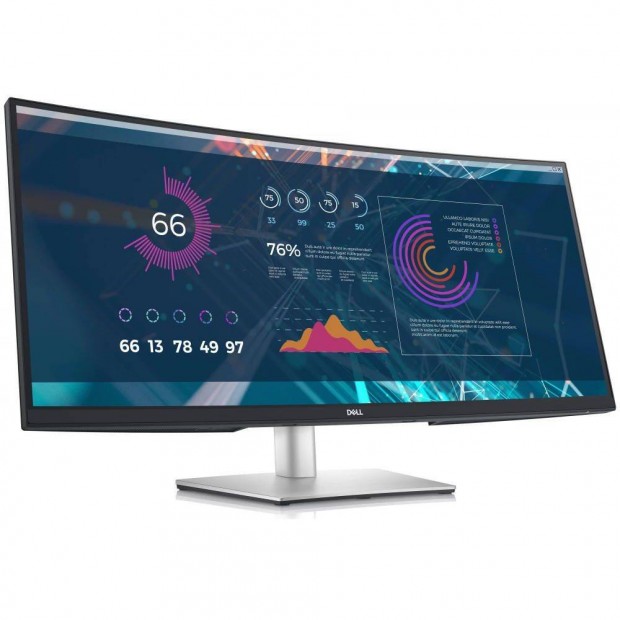 Giga ajánlat! 34" Dell P3421W ívelt USB-C IPS monitor, számla, gari