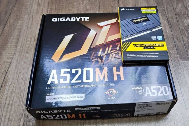 Gigabyte A520M H AMD AM4 Alaplap+ 32GB RAM