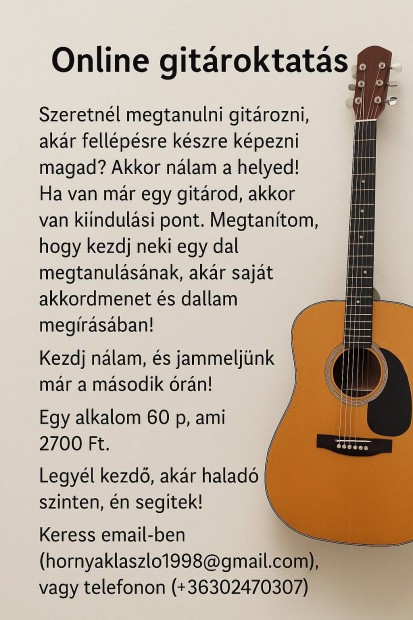 Gitr oktats online!