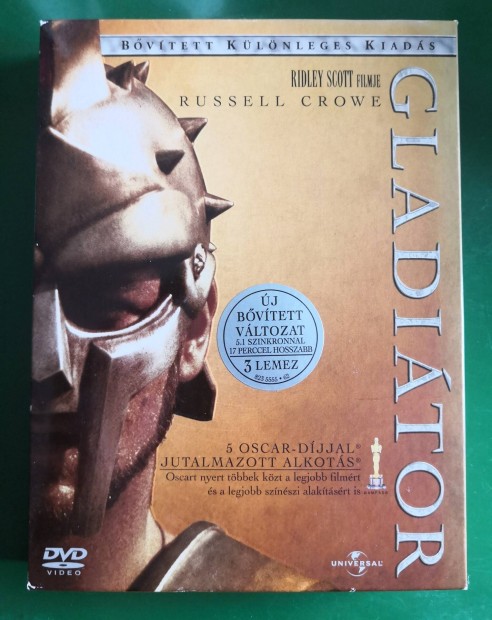 Gladitor DVD film.Dszdobozos s 3 lemezes vltozat. 