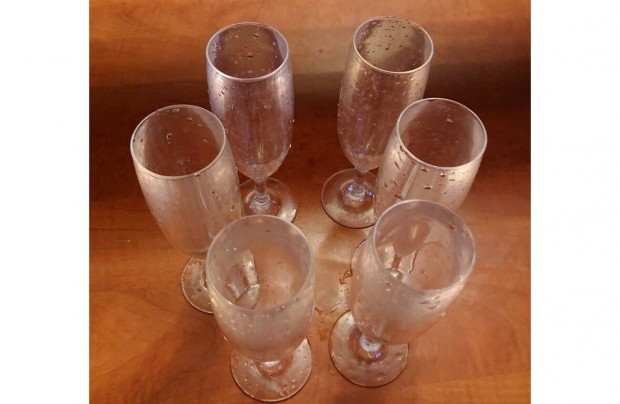 Glass4ever veghats plasztik talpas poharak 6 darab egyben