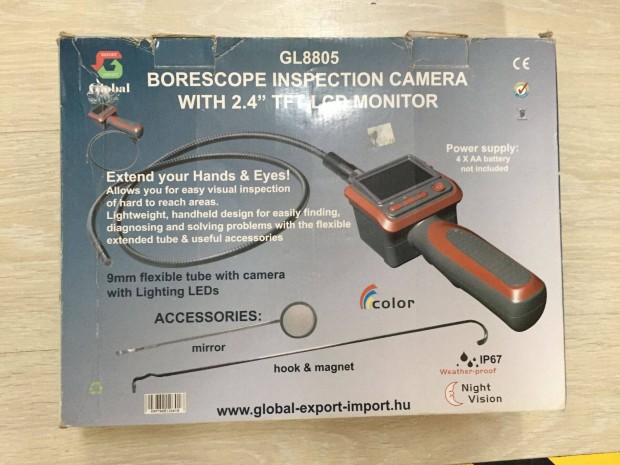 Global GL8805 Boroszkp kamera 2,4 coll LCD monitorral