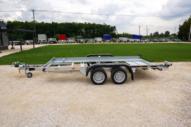 Gödöllőn átvehető Új 4 méteres Tieflader ( 2000 Kg ) autószállító