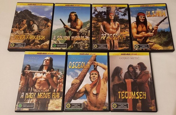 Gojko Mitic Dvd Filmek,Teljes Sorozat,Tecumseh,Apacsok,Ulzana, Osceola