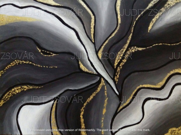 Gold on Grey (Arany a szrkn) akril vsznon, 30 x 40 cm