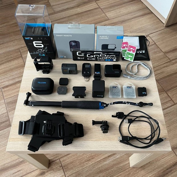 Gopro HERO 6 Black kamera + kiegsztk (Smart Remote, stb.)