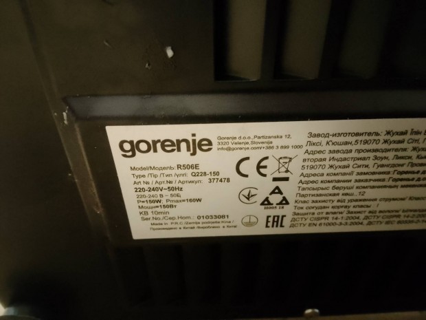 Gorenje R506 E szeletel 