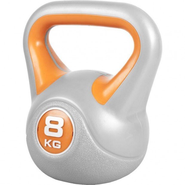 Gorilla Sports Kettlebell slyz vinil 8 kg narancssrga