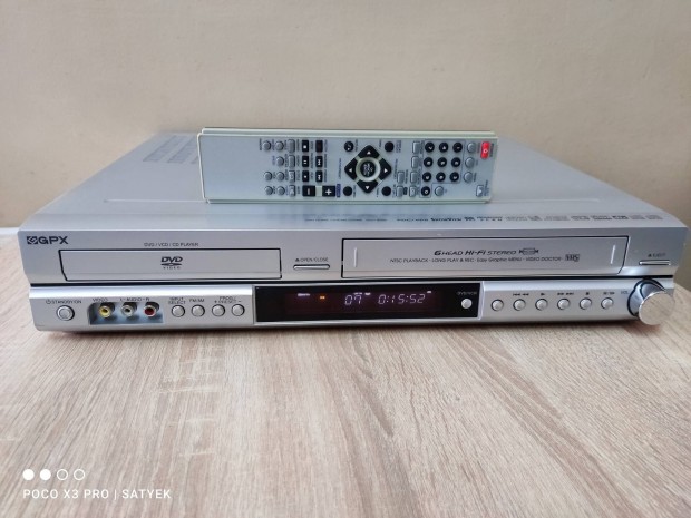 Gpx Hcd- 9060 dvd lejátszó- 6 fejes hifi vhs videó combó, erősítővel
