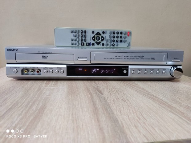Gpx Hcd- 9060 dvd lejátszó- 6 fejes hifi vhs videó combó, erősítővel