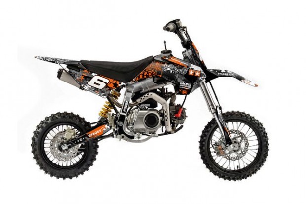 Grafikai k�szlet Pit Bike YCF Pilot Stage6 narancs / feh�r