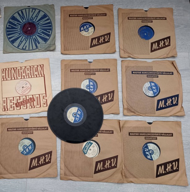 Gramofon hanglemezek 10" 25 cm 78 RPM