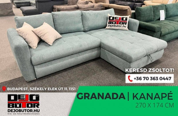 Granada sarok kanap zld lgarnitra gyazhat rugs 270x174 cm