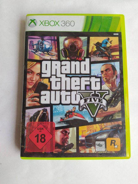 Grand Theft Auto V GTA 5 eredeti Xbox 360 játék térképpel