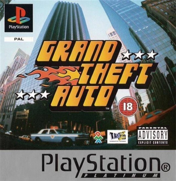 Grand Theft Auto, Platinum Ed., Mint eredeti Playstation 1 jtk