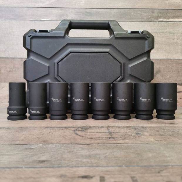 Granit Black Edition 3/4" 8 darabos hatlapú dugókulcs készlet